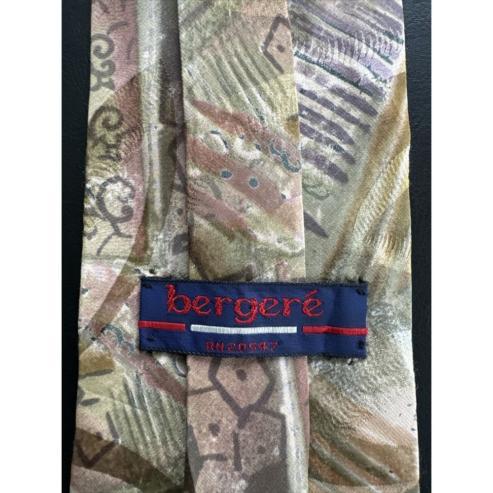 Men's Neck Tie Berger'e Silk L56" W 3.75" Biege